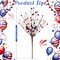 6 Pcs 4th of July Decorations Patriotic Artificial Berry Stem Picks 13'' Independence Day Decor White Blue Red Stars Memorial Day Faux Berry Branches Table Centerpiece Decor for Home Office